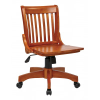 OSP Home Furnishings 101FW Deluxe Armless Wood Bankers Chair with Wood Seat in Fruit Wood Finish